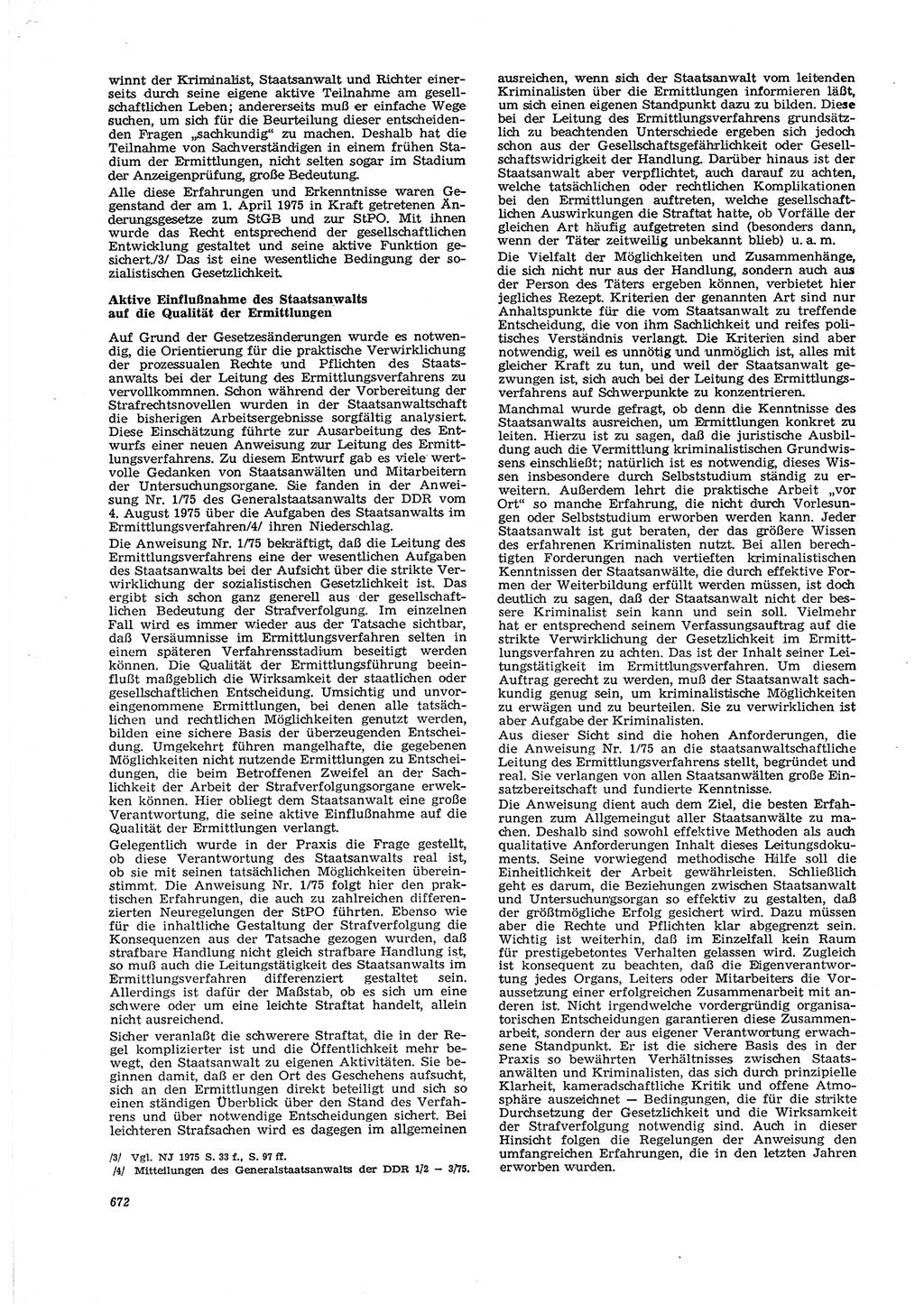 Neue Justiz (NJ), Zeitschrift für Recht und Rechtswissenschaft [Deutsche Demokratische Republik (DDR)], 29. Jahrgang 1975, Seite 672 (NJ DDR 1975, S. 672)