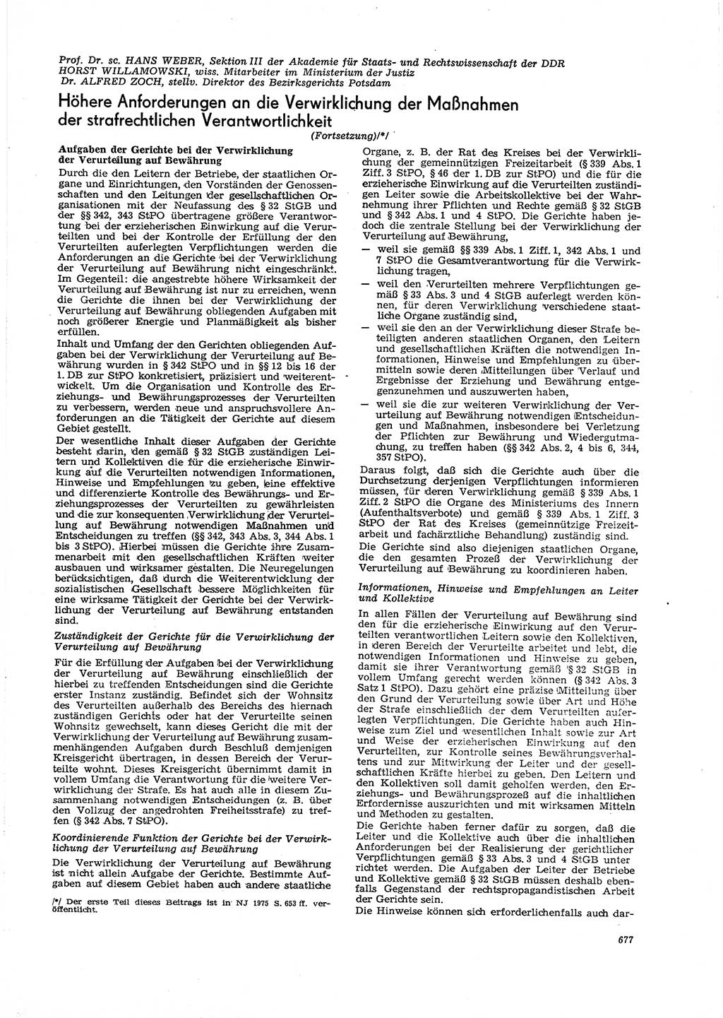 Neue Justiz (NJ), Zeitschrift für Recht und Rechtswissenschaft [Deutsche Demokratische Republik (DDR)], 29. Jahrgang 1975, Seite 677 (NJ DDR 1975, S. 677)