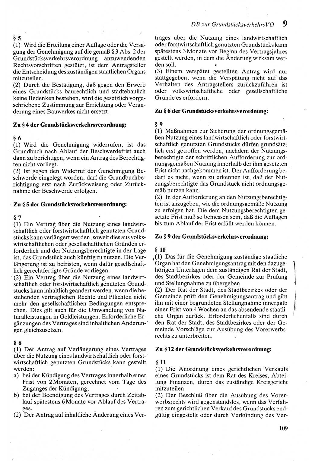 Zivilgesetzbuch (ZVG) sowie angrenzende Gesetze und Bestimmungen [Deutsche Demokratische Republik (DDR)] 1975, Seite 109 (ZGB Ges. Best. DDR 1975, S. 109)