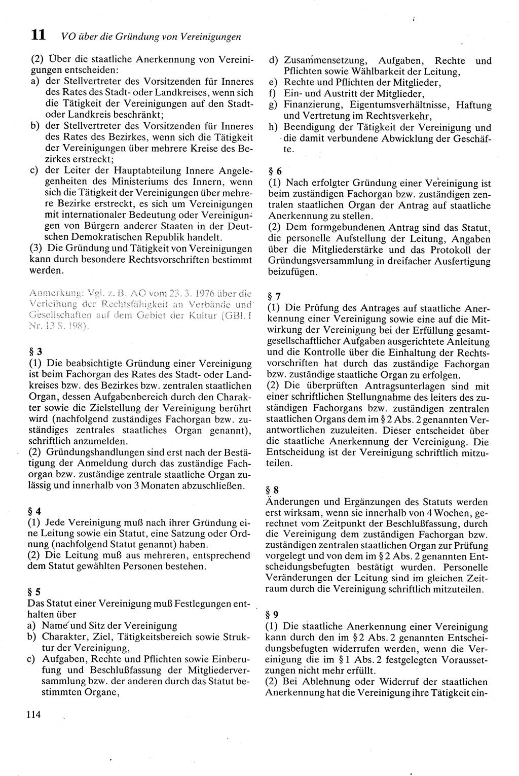 Zivilgesetzbuch (ZVG) sowie angrenzende Gesetze und Bestimmungen [Deutsche Demokratische Republik (DDR)] 1975, Seite 114 (ZGB Ges. Best. DDR 1975, S. 114)