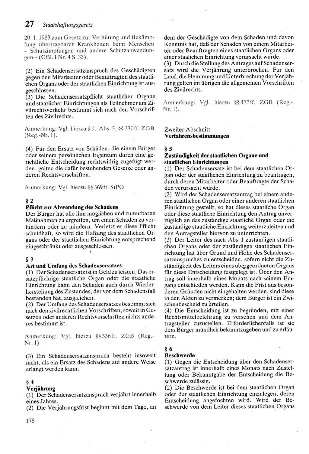 Zivilgesetzbuch (ZVG) sowie angrenzende Gesetze und Bestimmungen [Deutsche Demokratische Republik (DDR)] 1975, Seite 178 (ZGB Ges. Best. DDR 1975, S. 178)