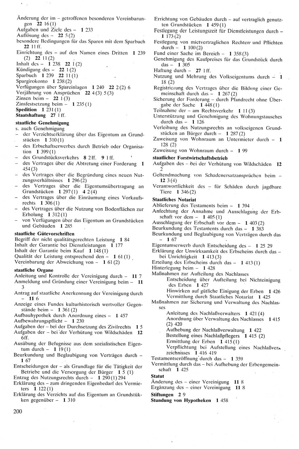Zivilgesetzbuch (ZVG) sowie angrenzende Gesetze und Bestimmungen [Deutsche Demokratische Republik (DDR)] 1975, Seite 200 (ZGB Ges. Best. DDR 1975, S. 200)