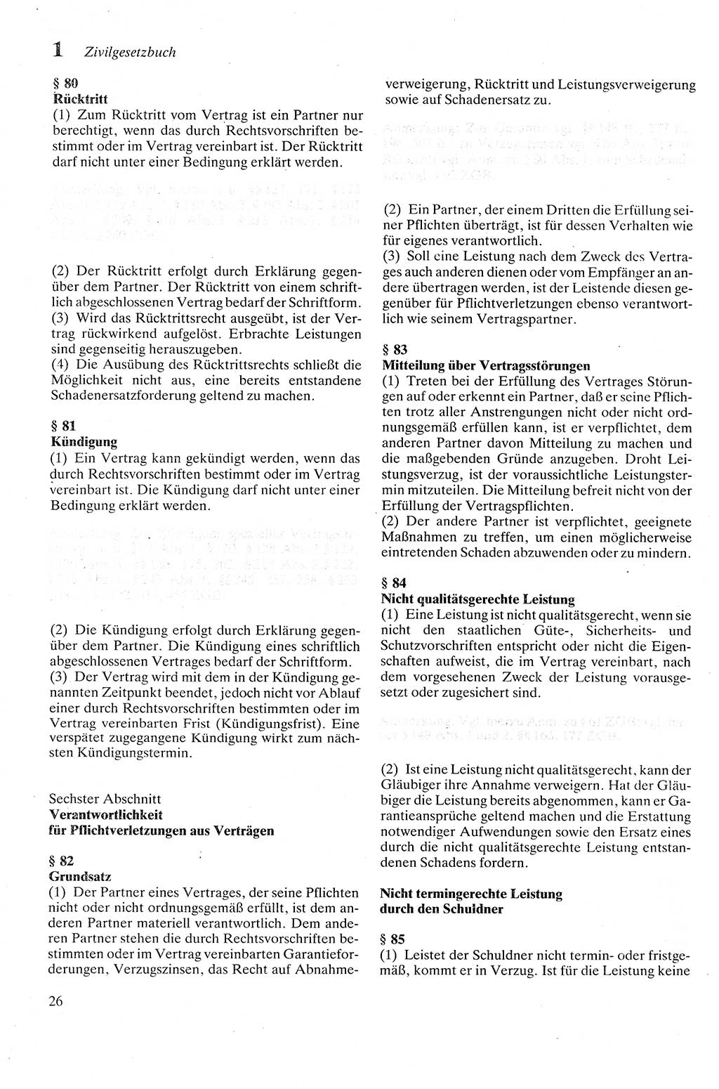 Zivilgesetzbuch (ZVG) sowie angrenzende Gesetze und Bestimmungen [Deutsche Demokratische Republik (DDR)] 1975, Seite 26 (ZGB Ges. Best. DDR 1975, S. 26)