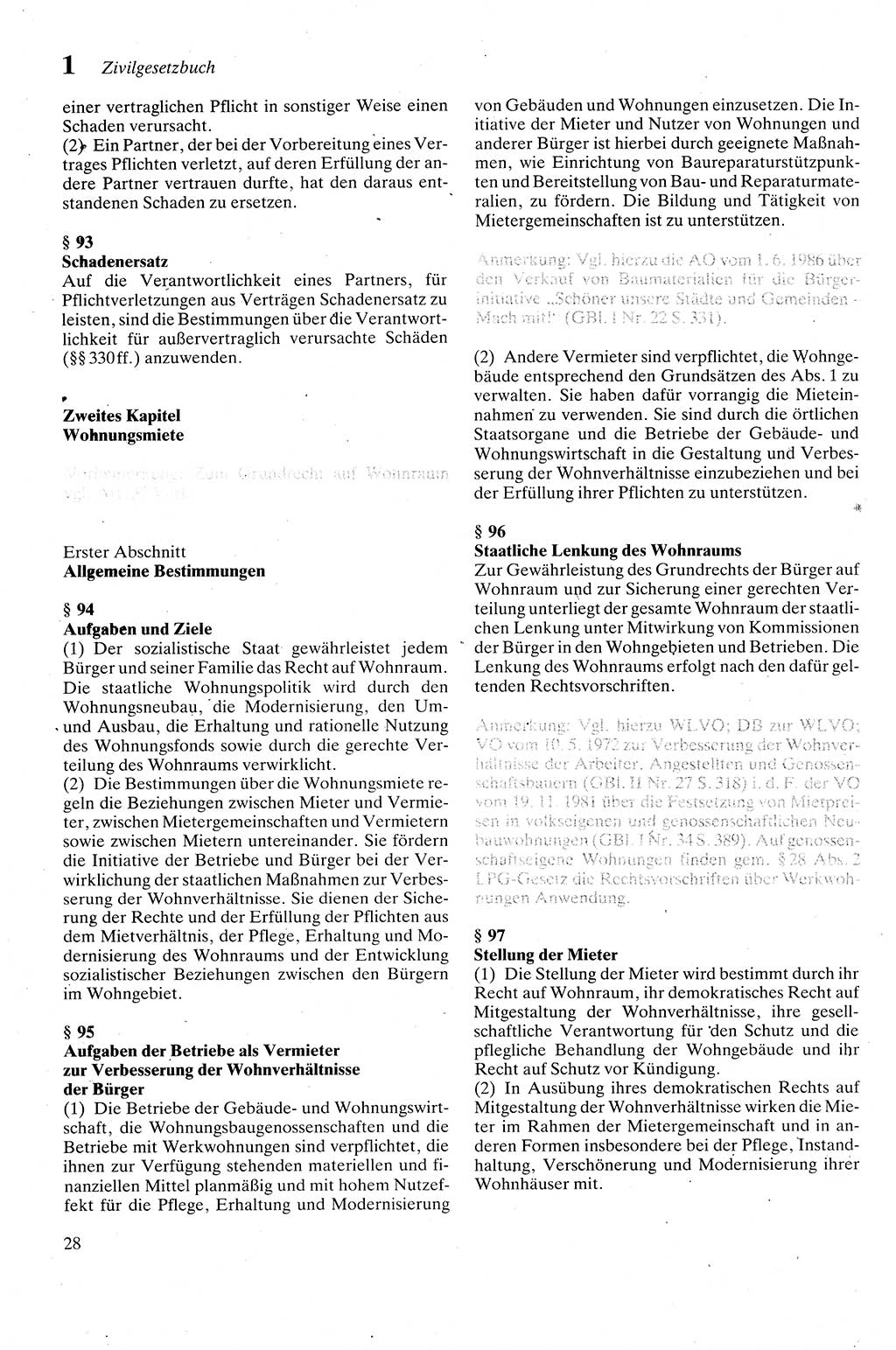 Zivilgesetzbuch (ZVG) sowie angrenzende Gesetze und Bestimmungen [Deutsche Demokratische Republik (DDR)] 1975, Seite 28 (ZGB Ges. Best. DDR 1975, S. 28)