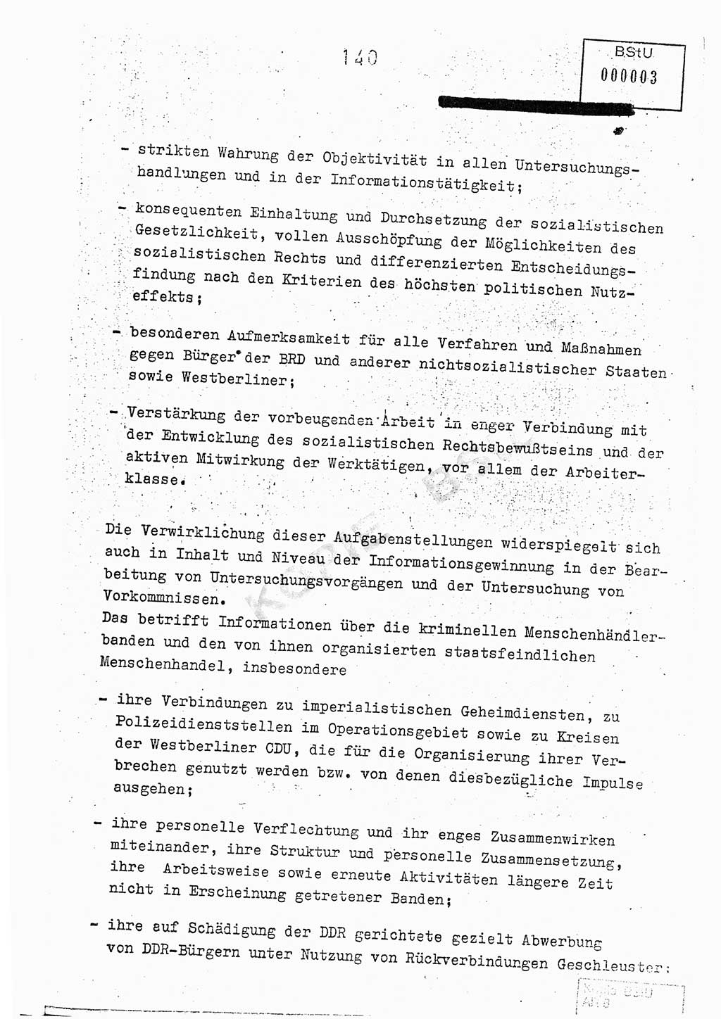 Jahresbericht der Hauptabteilung (HA) Ⅸ 1976, Analyse über die Entwicklung und die Wirksamkeit der politisch-operativen Arbeit der Linie Ⅸ im Jahre 1976, Ministerium für Staatssicherheit (MfS) der Deutschen Demokratischen Republik (DDR), Hauptabteilung Ⅸ, Berlin 1977, Seite 140 (Anal. MfS DDR HA Ⅸ /76 1977, S. 140)