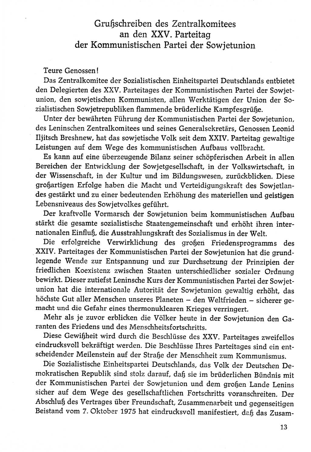 Dokumente der Sozialistischen Einheitspartei Deutschlands (SED) [Deutsche Demokratische Republik (DDR)] 1976-1977, Seite 13 (Dok. SED DDR 1976-1977, S. 13)