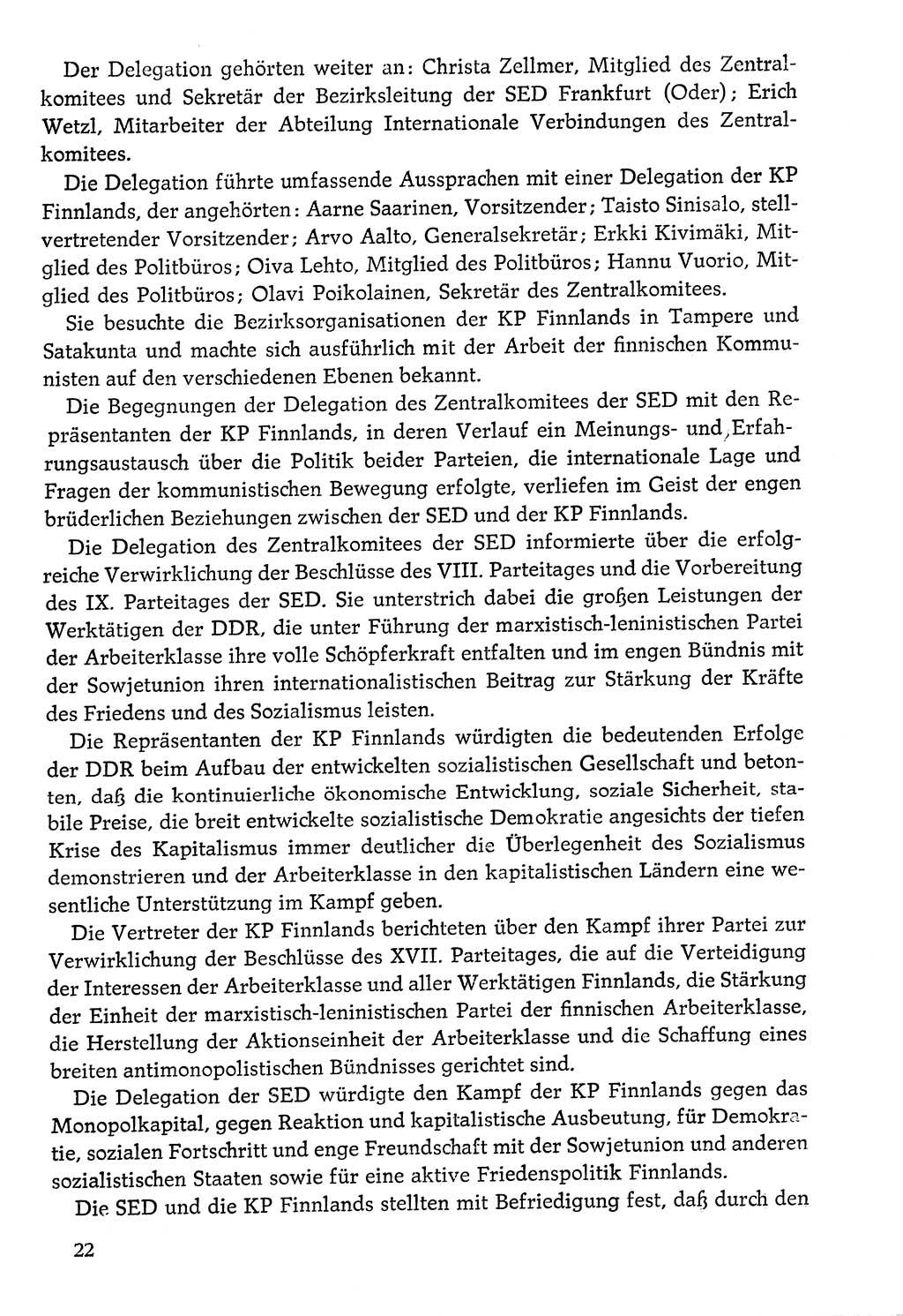 Dokumente der Sozialistischen Einheitspartei Deutschlands (SED) [Deutsche Demokratische Republik (DDR)] 1976-1977, Seite 22 (Dok. SED DDR 1976-1977, S. 22)