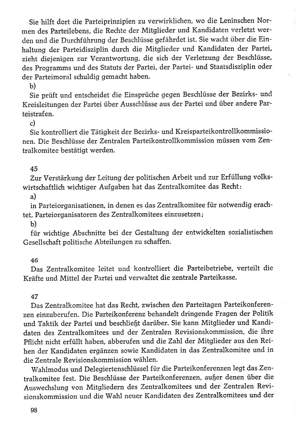 Dokumente der Sozialistischen Einheitspartei Deutschlands (SED) [Deutsche Demokratische Republik (DDR)] 1976-1977, Seite 98 (Dok. SED DDR 1976-1977, S. 98)