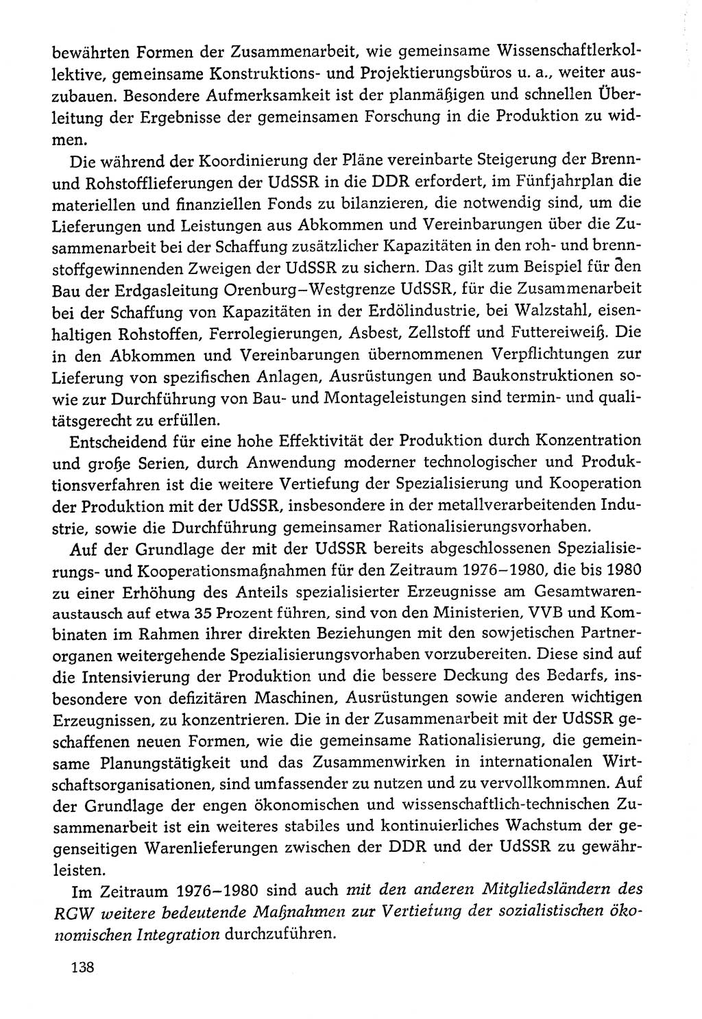 Dokumente der Sozialistischen Einheitspartei Deutschlands (SED) [Deutsche Demokratische Republik (DDR)] 1976-1977, Seite 138 (Dok. SED DDR 1976-1977, S. 138)