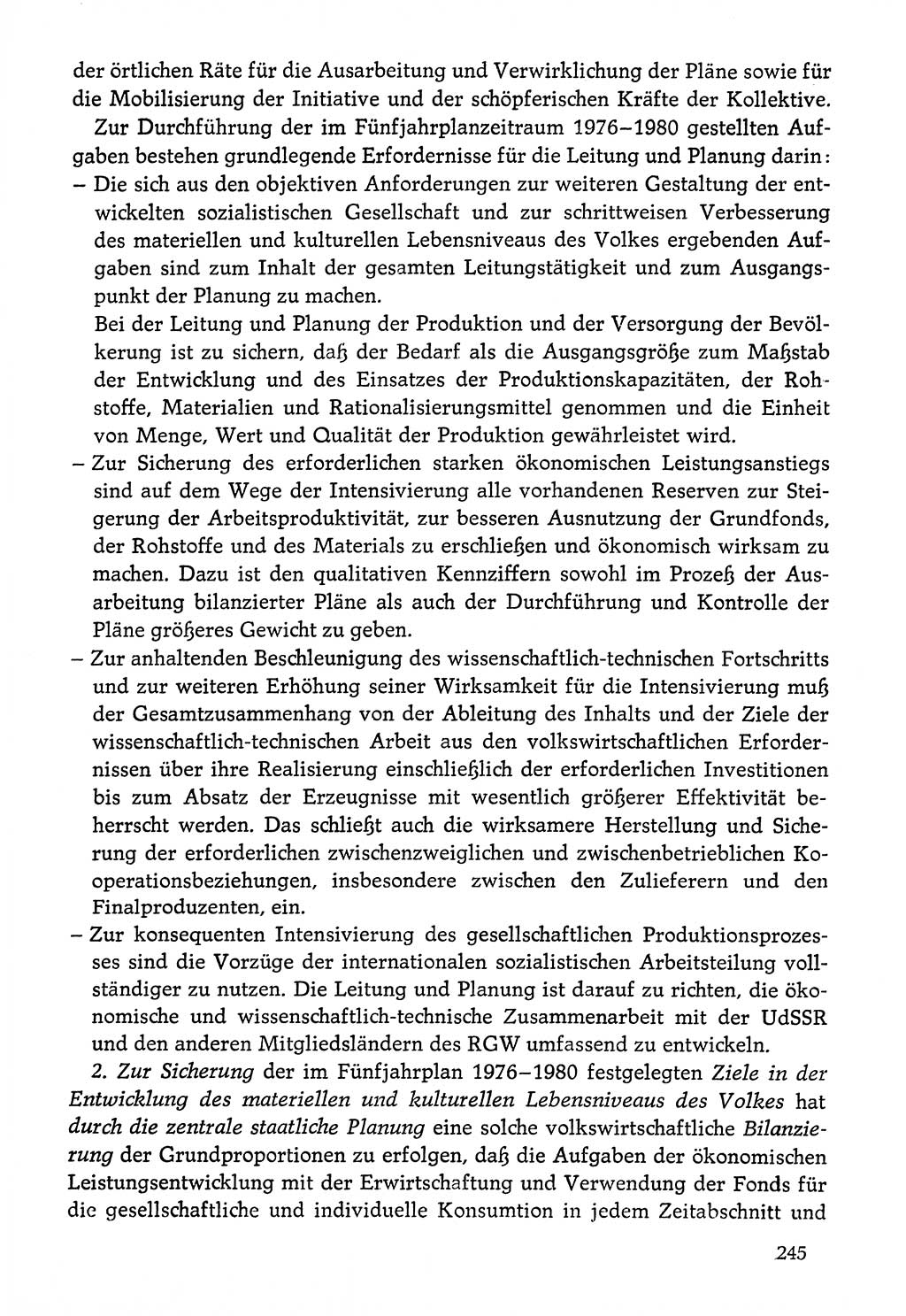 Dokumente der Sozialistischen Einheitspartei Deutschlands (SED) [Deutsche Demokratische Republik (DDR)] 1976-1977, Seite 245 (Dok. SED DDR 1976-1977, S. 245)