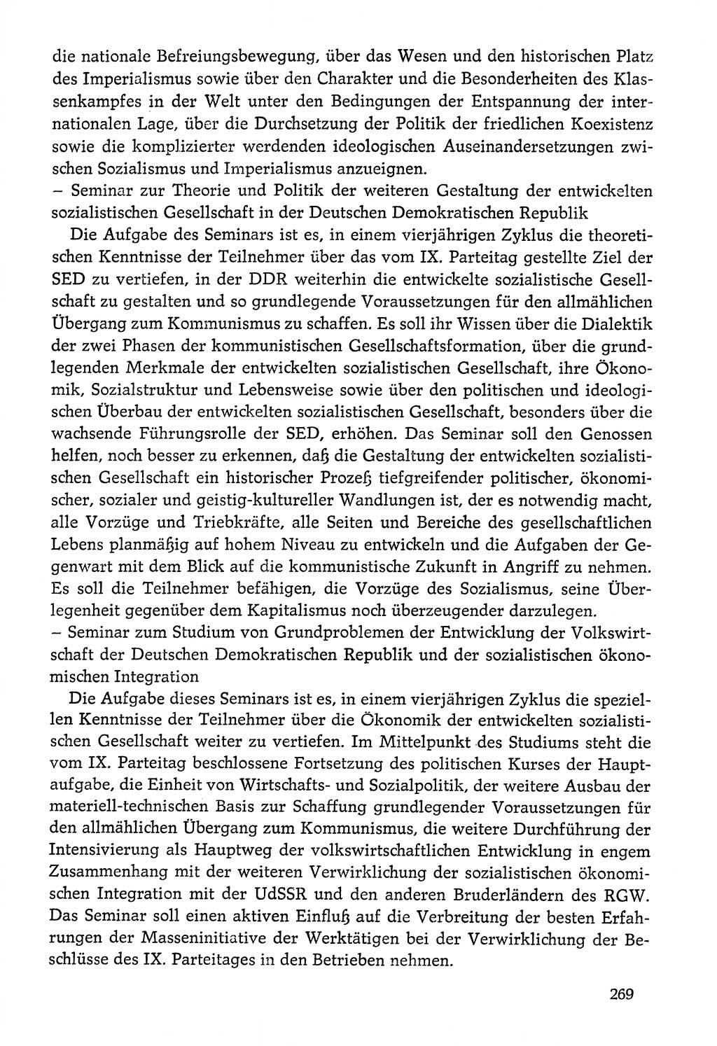 Dokumente der Sozialistischen Einheitspartei Deutschlands (SED) [Deutsche Demokratische Republik (DDR)] 1976-1977, Seite 269 (Dok. SED DDR 1976-1977, S. 269)