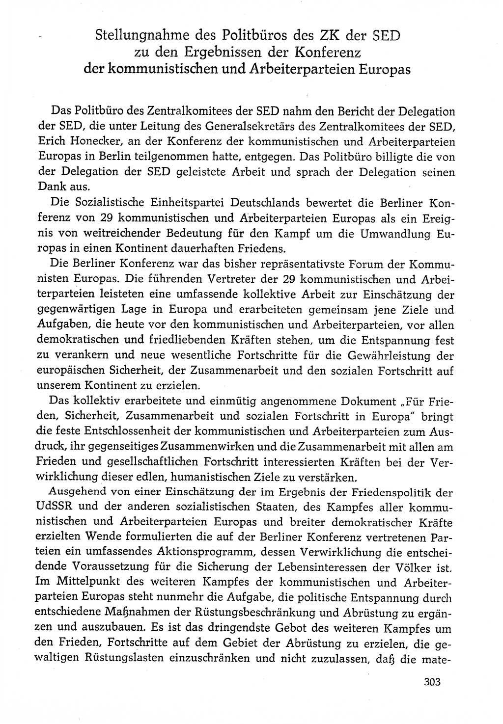 Dokumente der Sozialistischen Einheitspartei Deutschlands (SED) [Deutsche Demokratische Republik (DDR)] 1976-1977, Seite 303 (Dok. SED DDR 1976-1977, S. 303)