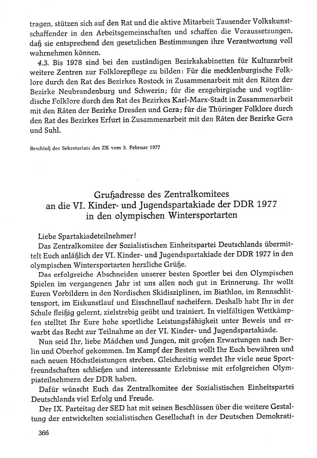 Dokumente der Sozialistischen Einheitspartei Deutschlands (SED) [Deutsche Demokratische Republik (DDR)] 1976-1977, Seite 366 (Dok. SED DDR 1976-1977, S. 366)