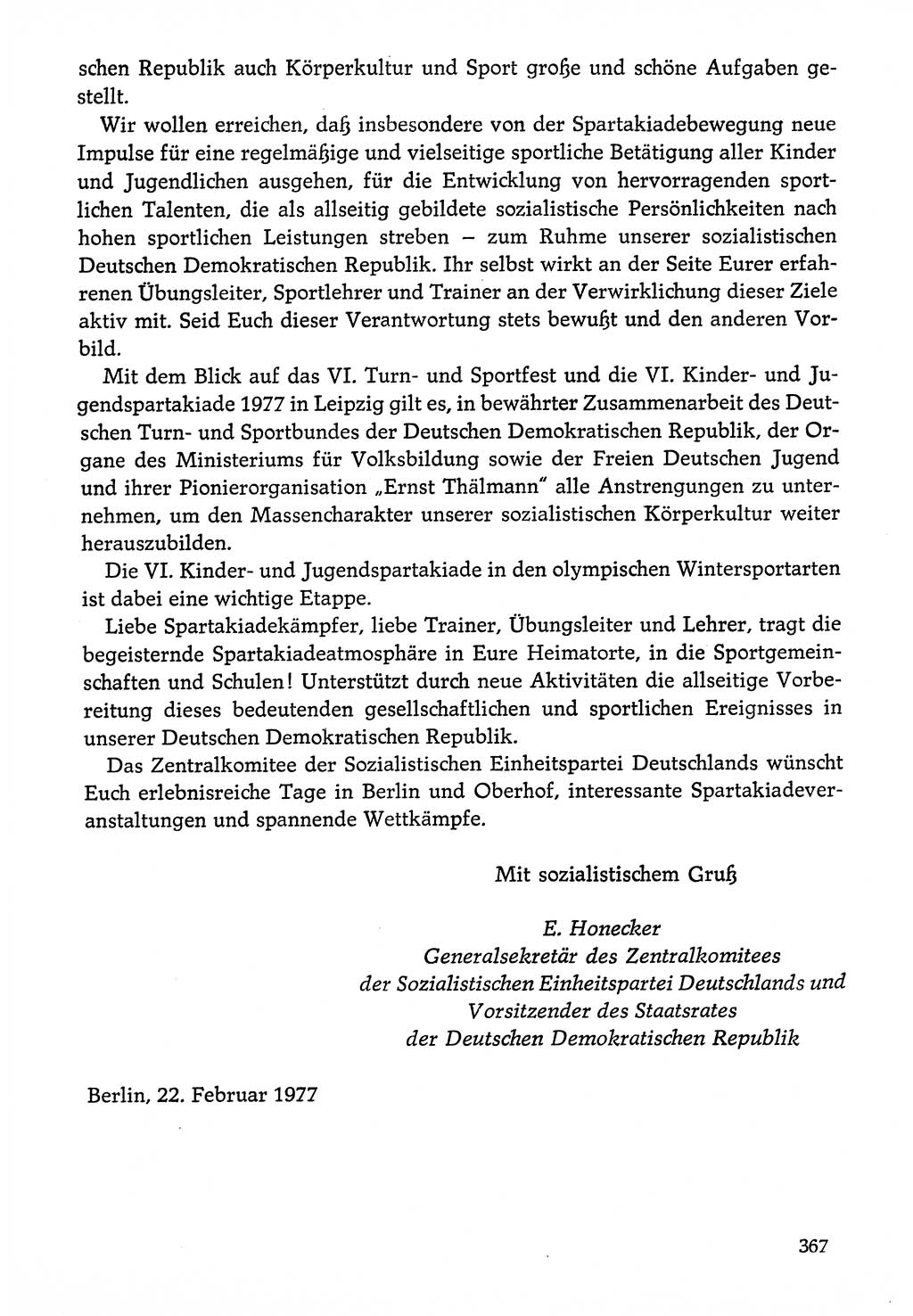Dokumente der Sozialistischen Einheitspartei Deutschlands (SED) [Deutsche Demokratische Republik (DDR)] 1976-1977, Seite 367 (Dok. SED DDR 1976-1977, S. 367)