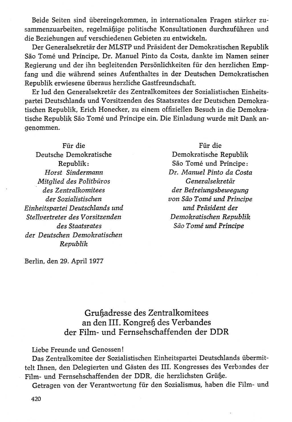 Dokumente der Sozialistischen Einheitspartei Deutschlands (SED) [Deutsche Demokratische Republik (DDR)] 1976-1977, Seite 420 (Dok. SED DDR 1976-1977, S. 420)