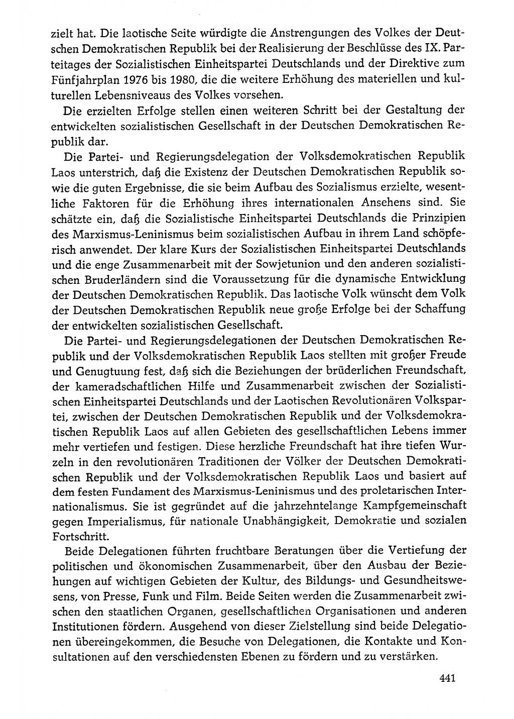 Dokumente der Sozialistischen Einheitspartei Deutschlands (SED) [Deutsche Demokratische Republik (DDR)] 1976-1977, Seite 441 (Dok. SED DDR 1976-1977, S. 441)