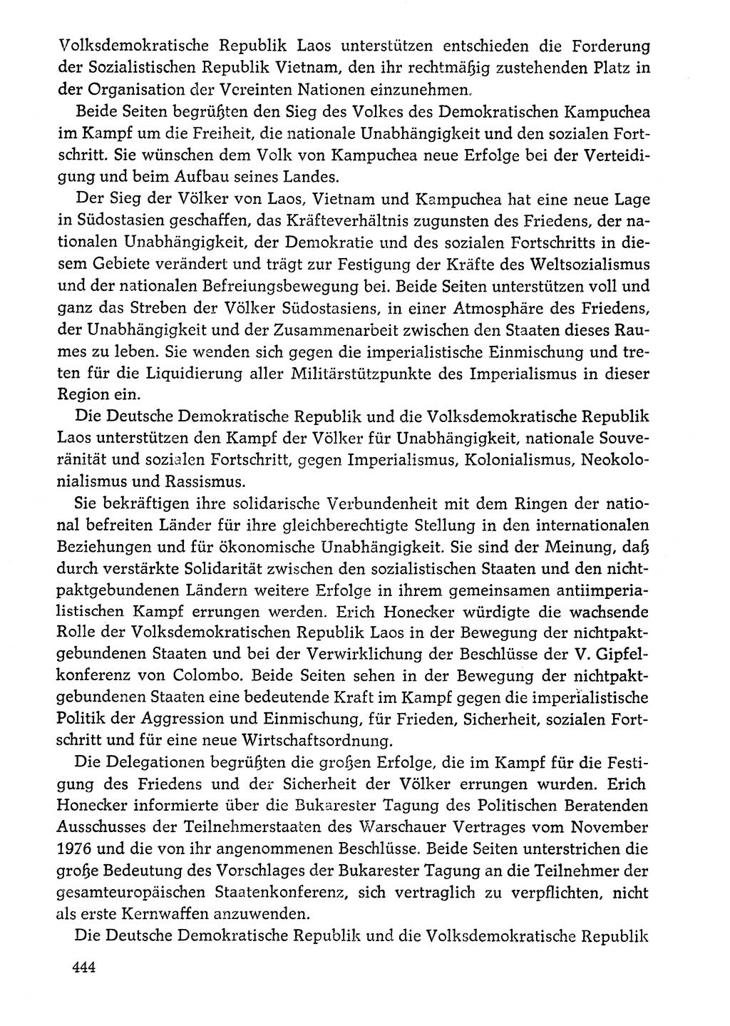 Dokumente der Sozialistischen Einheitspartei Deutschlands (SED) [Deutsche Demokratische Republik (DDR)] 1976-1977, Seite 444 (Dok. SED DDR 1976-1977, S. 444)