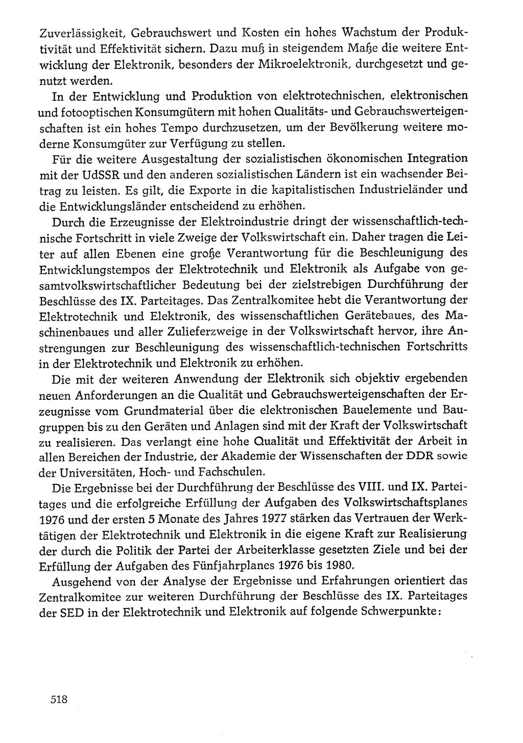 Dokumente der Sozialistischen Einheitspartei Deutschlands (SED) [Deutsche Demokratische Republik (DDR)] 1976-1977, Seite 518 (Dok. SED DDR 1976-1977, S. 518)