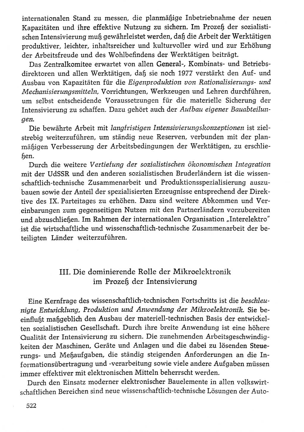 Dokumente der Sozialistischen Einheitspartei Deutschlands (SED) [Deutsche Demokratische Republik (DDR)] 1976-1977, Seite 522 (Dok. SED DDR 1976-1977, S. 522)