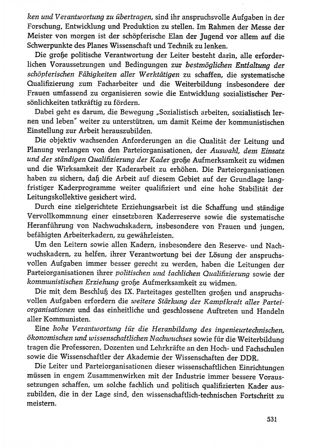 Dokumente der Sozialistischen Einheitspartei Deutschlands (SED) [Deutsche Demokratische Republik (DDR)] 1976-1977, Seite 531 (Dok. SED DDR 1976-1977, S. 531)