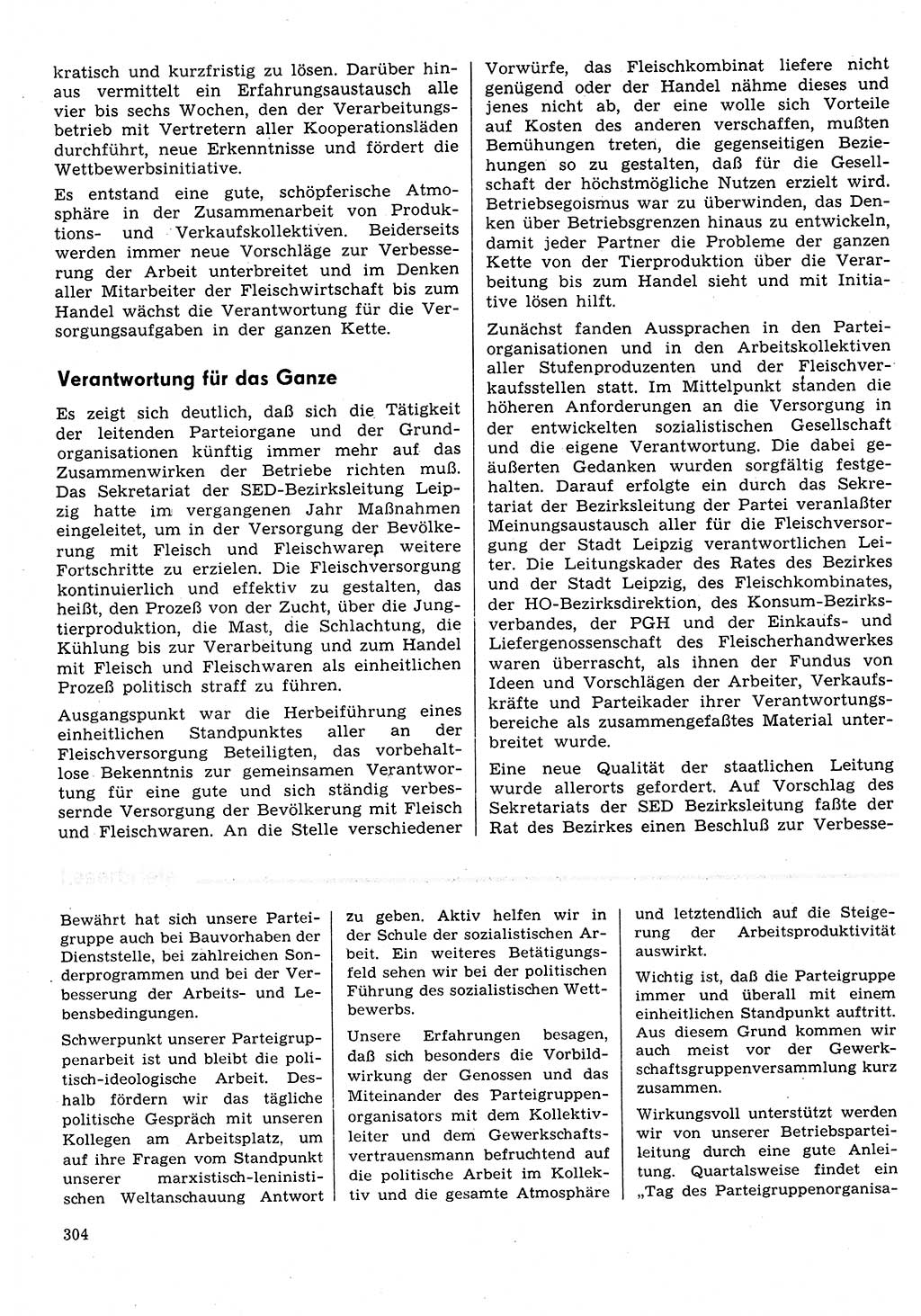 Neuer Weg (NW), Organ des Zentralkomitees (ZK) der SED (Sozialistische Einheitspartei Deutschlands) für Fragen des Parteilebens, 31. Jahrgang [Deutsche Demokratische Republik (DDR)] 1976, Seite 304 (NW ZK SED DDR 1976, S. 304)