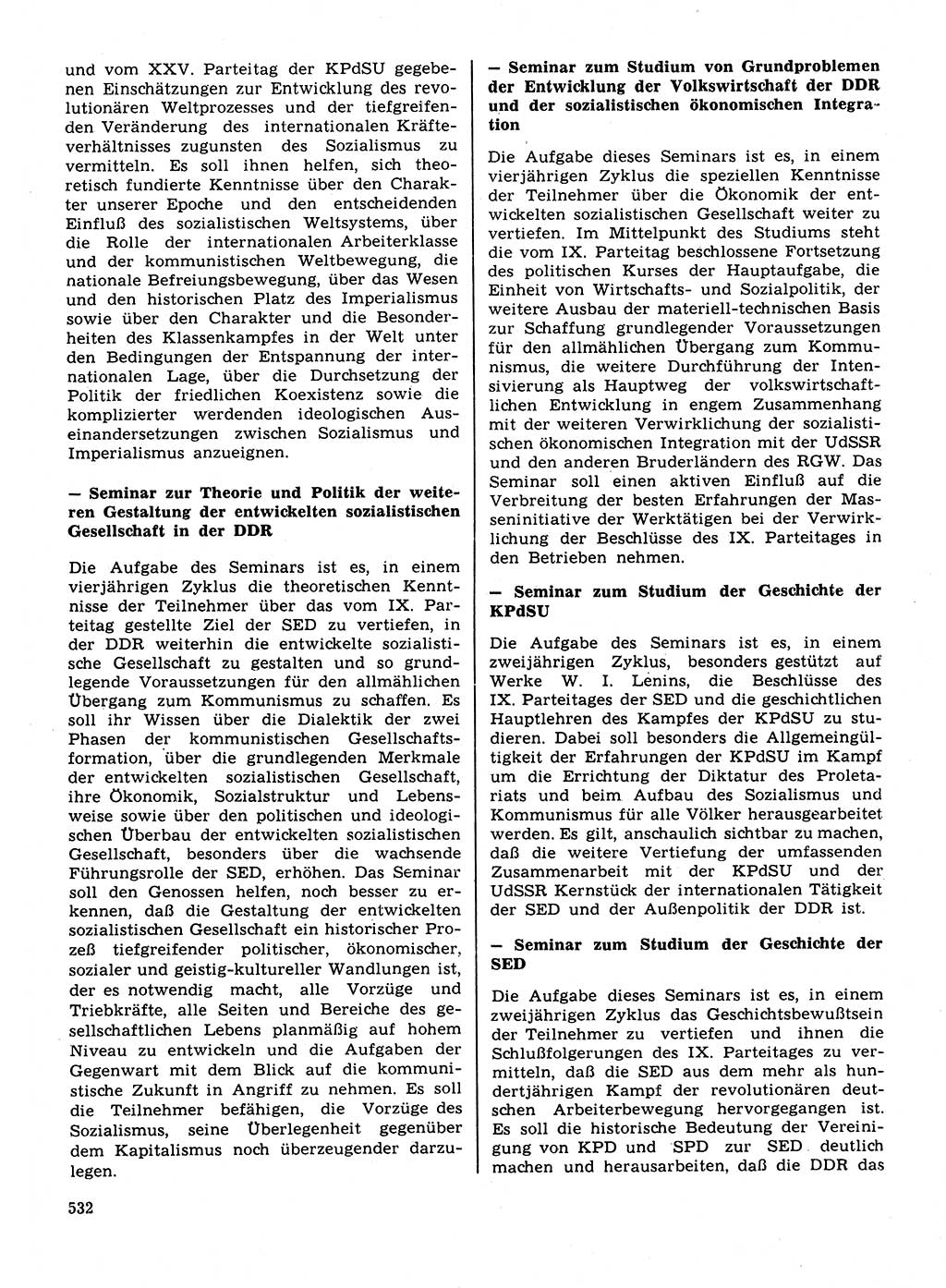 Neuer Weg (NW), Organ des Zentralkomitees (ZK) der SED (Sozialistische Einheitspartei Deutschlands) für Fragen des Parteilebens, 31. Jahrgang [Deutsche Demokratische Republik (DDR)] 1976, Seite 532 (NW ZK SED DDR 1976, S. 532)