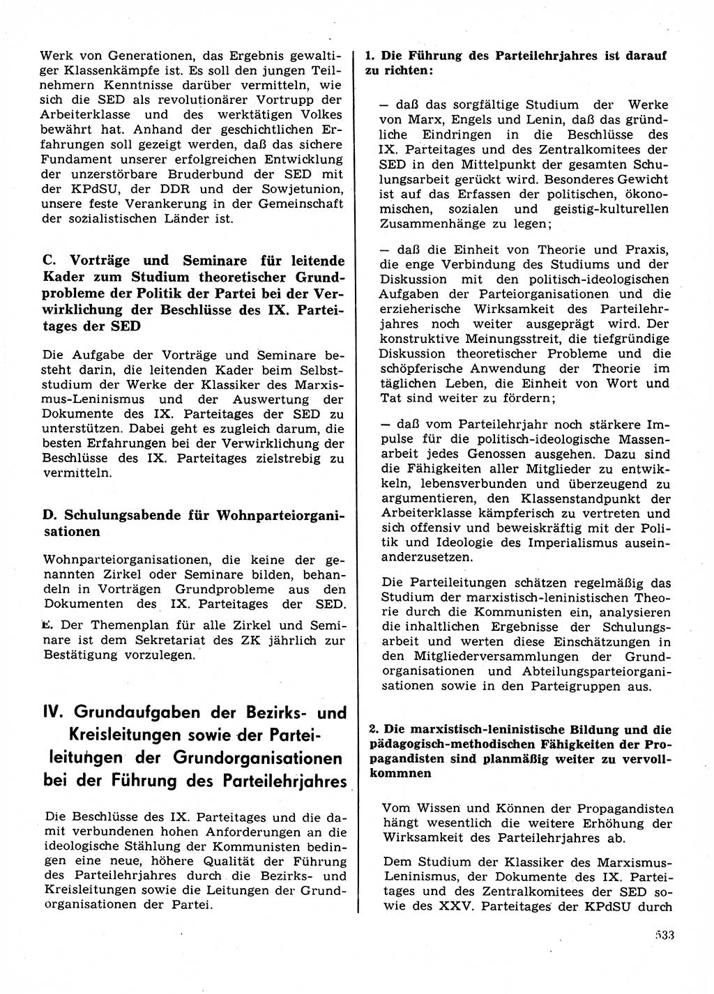 Neuer Weg (NW), Organ des Zentralkomitees (ZK) der SED (Sozialistische Einheitspartei Deutschlands) für Fragen des Parteilebens, 31. Jahrgang [Deutsche Demokratische Republik (DDR)] 1976, Seite 533 (NW ZK SED DDR 1976, S. 533)