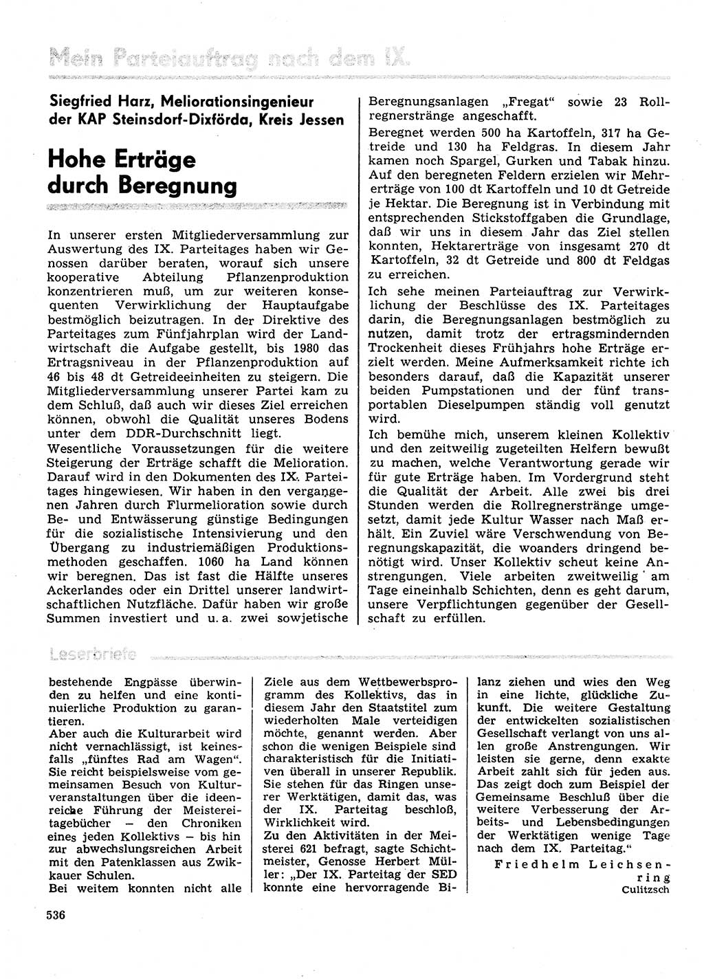 Neuer Weg (NW), Organ des Zentralkomitees (ZK) der SED (Sozialistische Einheitspartei Deutschlands) für Fragen des Parteilebens, 31. Jahrgang [Deutsche Demokratische Republik (DDR)] 1976, Seite 536 (NW ZK SED DDR 1976, S. 536)