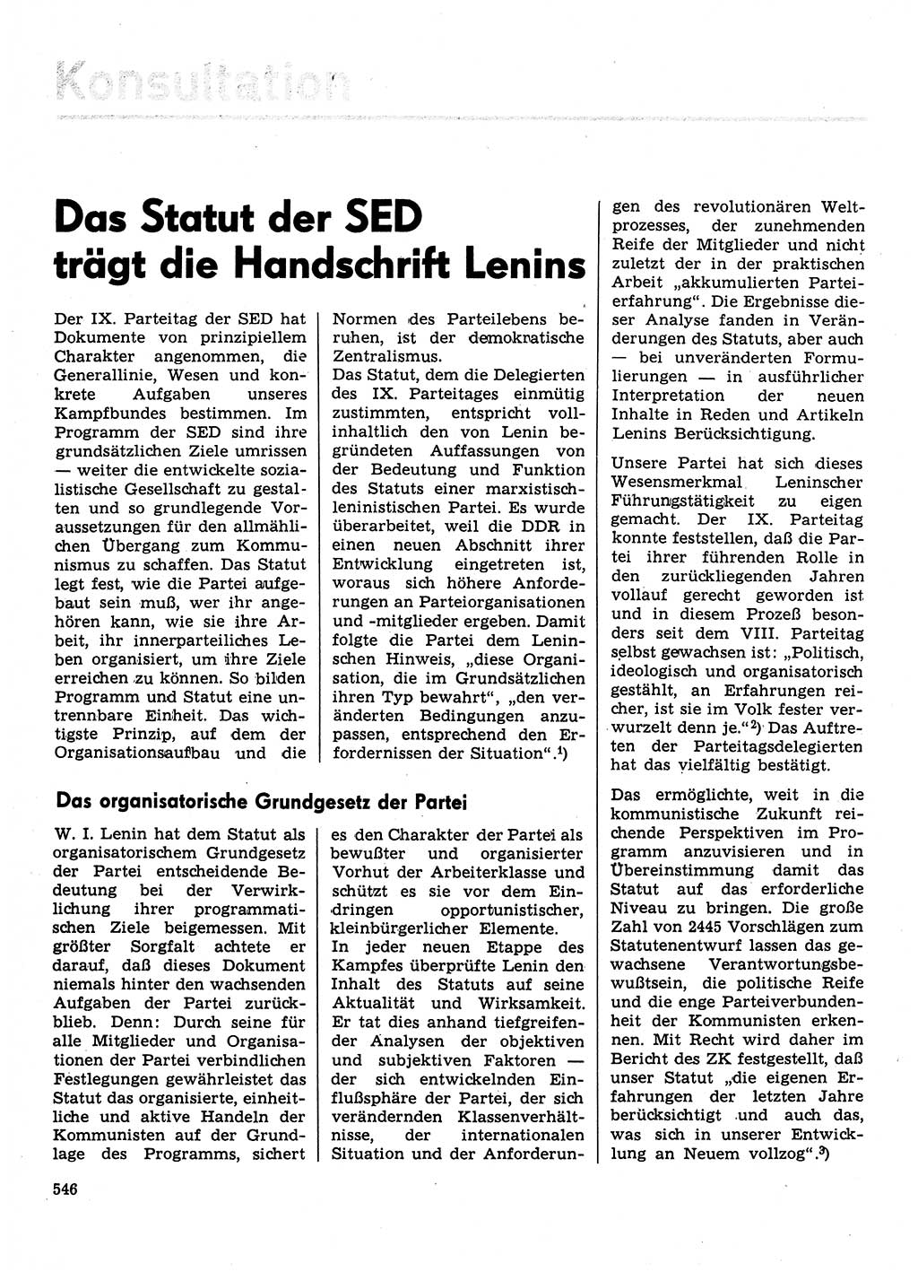 Neuer Weg (NW), Organ des Zentralkomitees (ZK) der SED (Sozialistische Einheitspartei Deutschlands) für Fragen des Parteilebens, 31. Jahrgang [Deutsche Demokratische Republik (DDR)] 1976, Seite 546 (NW ZK SED DDR 1976, S. 546)