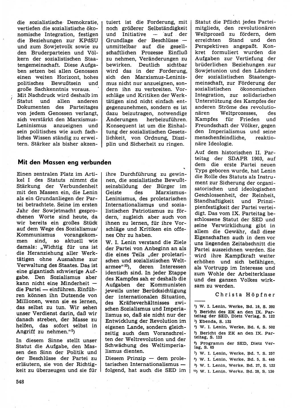 Neuer Weg (NW), Organ des Zentralkomitees (ZK) der SED (Sozialistische Einheitspartei Deutschlands) für Fragen des Parteilebens, 31. Jahrgang [Deutsche Demokratische Republik (DDR)] 1976, Seite 548 (NW ZK SED DDR 1976, S. 548)