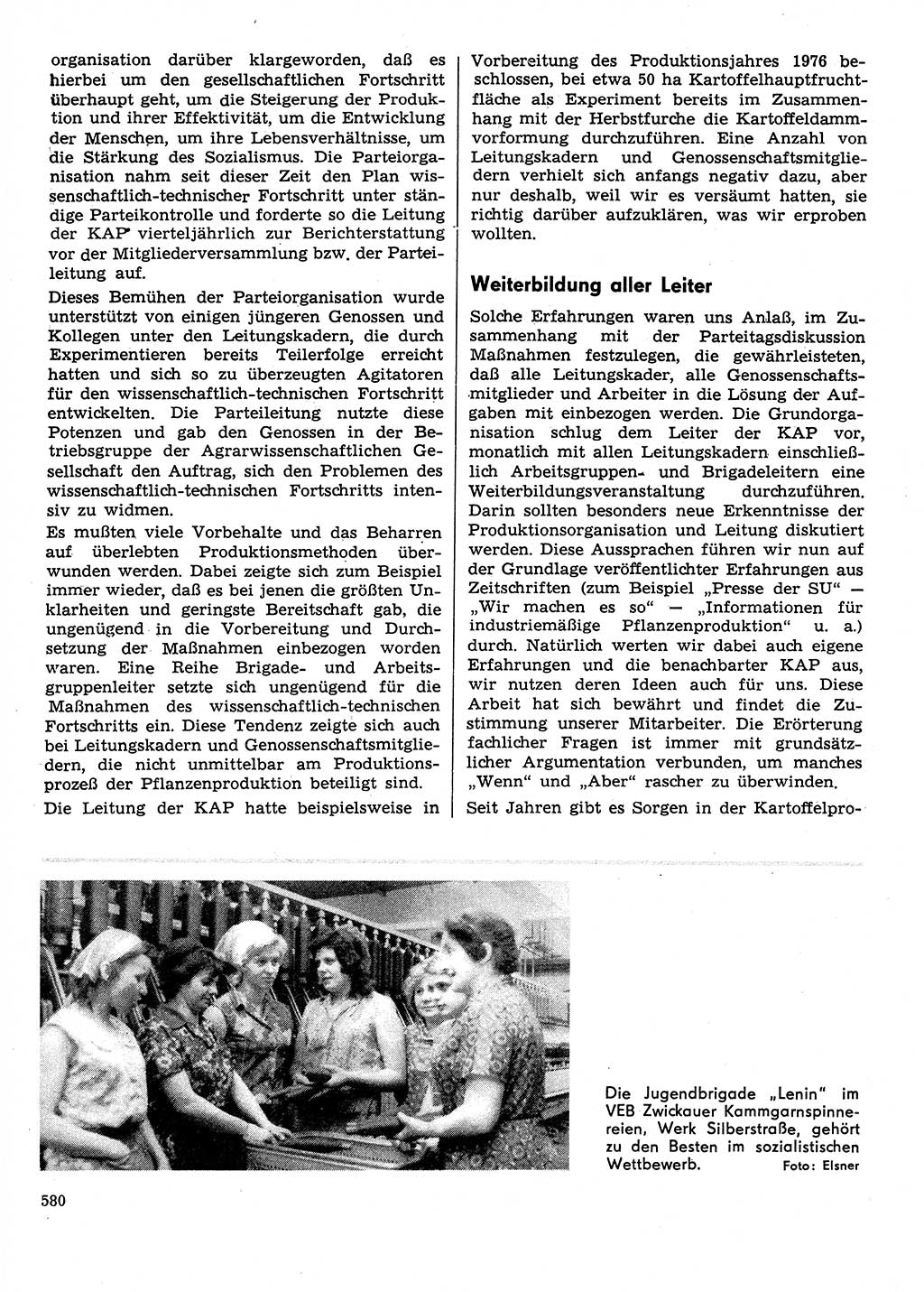 Neuer Weg (NW), Organ des Zentralkomitees (ZK) der SED (Sozialistische Einheitspartei Deutschlands) für Fragen des Parteilebens, 31. Jahrgang [Deutsche Demokratische Republik (DDR)] 1976, Seite 580 (NW ZK SED DDR 1976, S. 580)