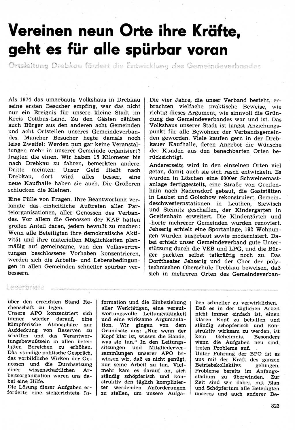 Neuer Weg (NW), Organ des Zentralkomitees (ZK) der SED (Sozialistische Einheitspartei Deutschlands) für Fragen des Parteilebens, 31. Jahrgang [Deutsche Demokratische Republik (DDR)] 1976, Seite 823 (NW ZK SED DDR 1976, S. 823)