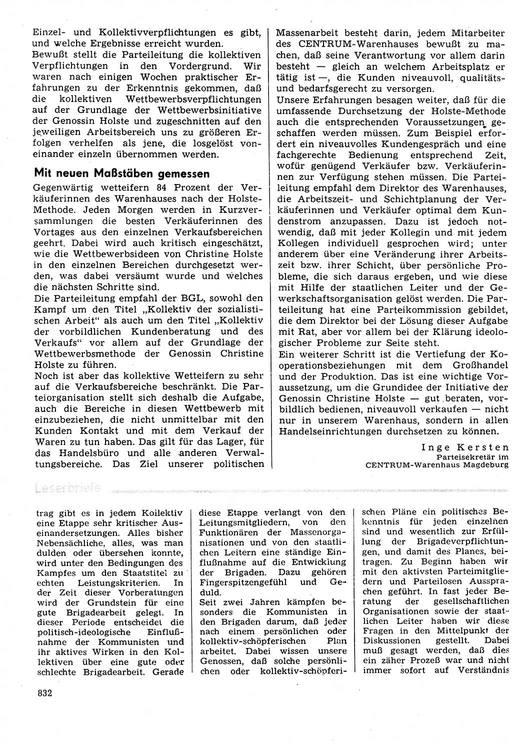 Neuer Weg (NW), Organ des Zentralkomitees (ZK) der SED (Sozialistische Einheitspartei Deutschlands) für Fragen des Parteilebens, 31. Jahrgang [Deutsche Demokratische Republik (DDR)] 1976, Seite 832 (NW ZK SED DDR 1976, S. 832)