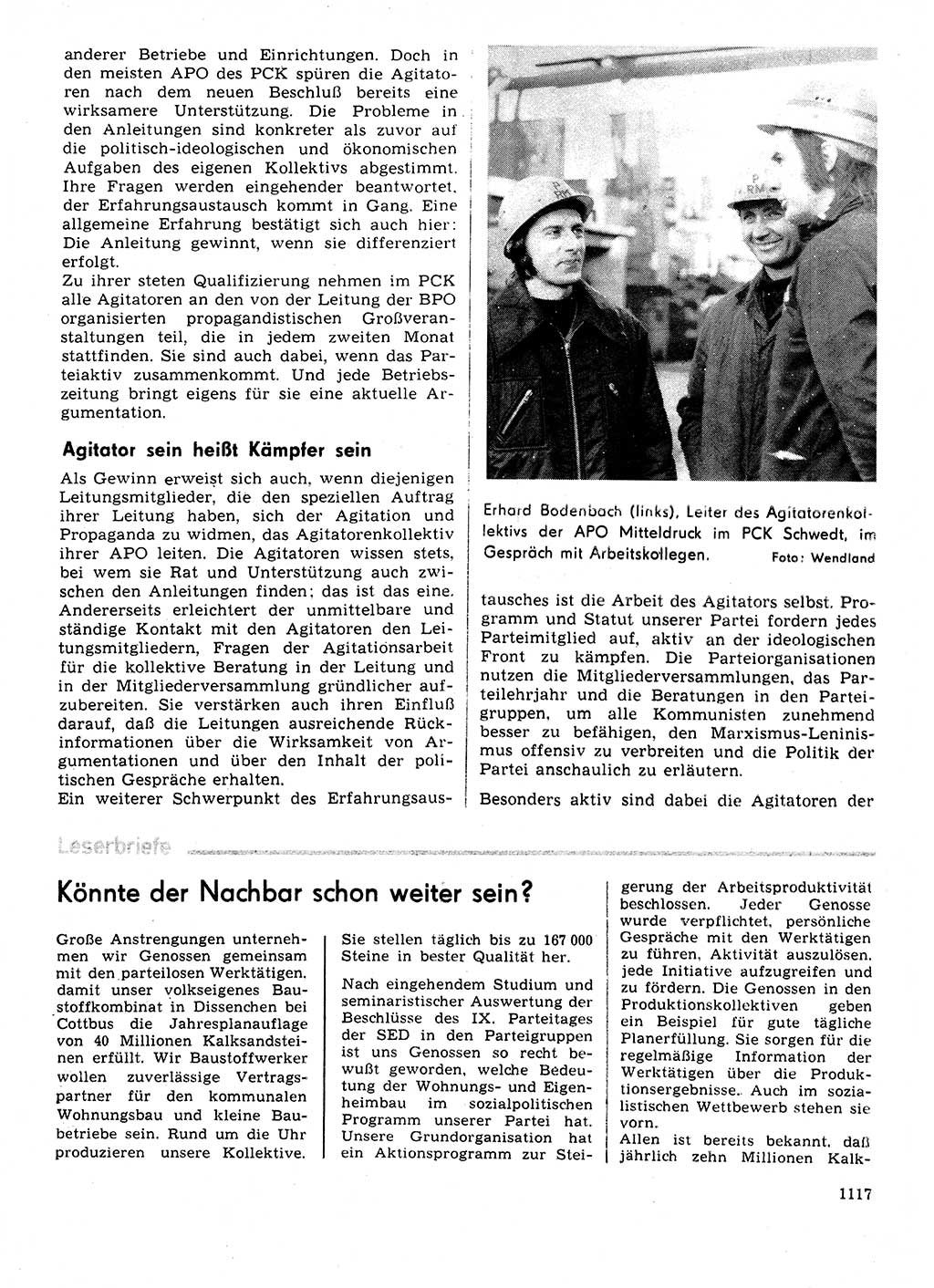 Neuer Weg (NW), Organ des Zentralkomitees (ZK) der SED (Sozialistische Einheitspartei Deutschlands) für Fragen des Parteilebens, 31. Jahrgang [Deutsche Demokratische Republik (DDR)] 1976, Seite 1117 (NW ZK SED DDR 1976, S. 1117)