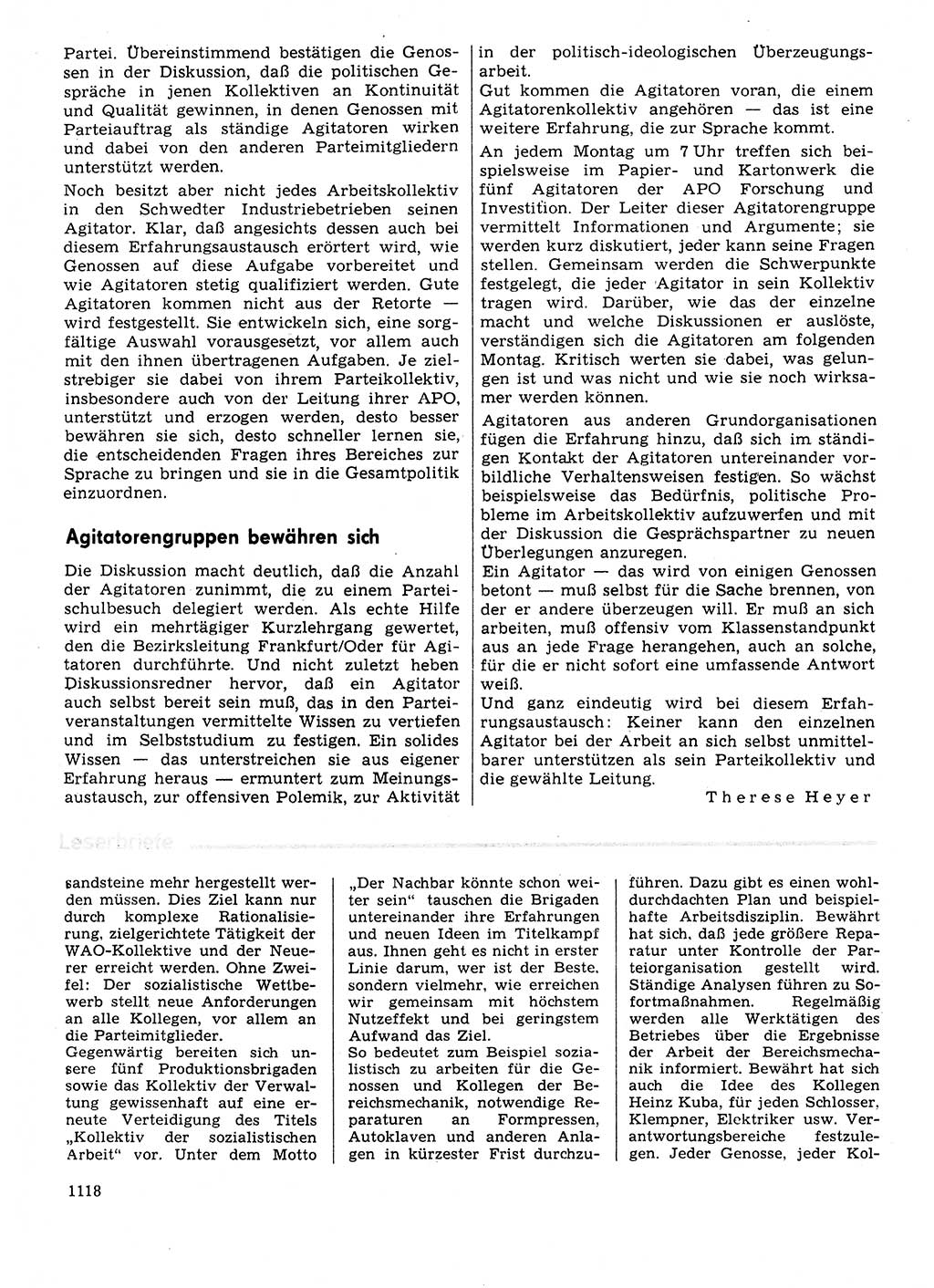 Neuer Weg (NW), Organ des Zentralkomitees (ZK) der SED (Sozialistische Einheitspartei Deutschlands) für Fragen des Parteilebens, 31. Jahrgang [Deutsche Demokratische Republik (DDR)] 1976, Seite 1118 (NW ZK SED DDR 1976, S. 1118)