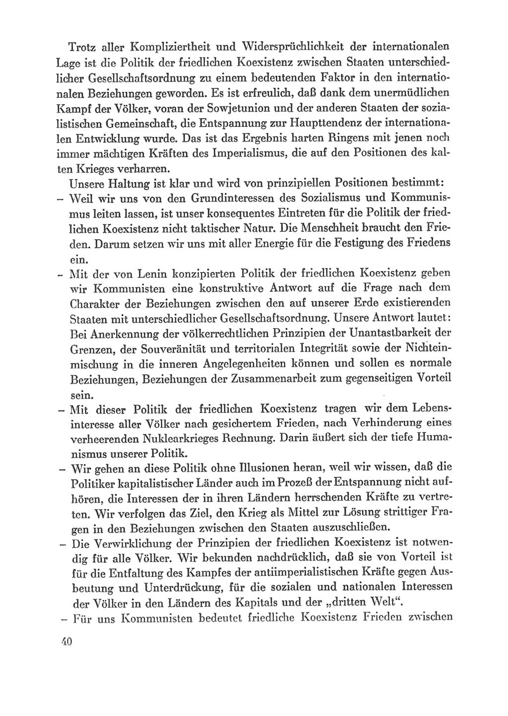 Protokoll der Verhandlungen des Ⅸ. Parteitages der Sozialistischen Einheitspartei Deutschlands (SED) [Deutsche Demokratische Republik (DDR)] 1976, Band 1, Seite 40 (Prot. Verh. Ⅸ. PT SED DDR 1976, Bd. 1, S. 40)