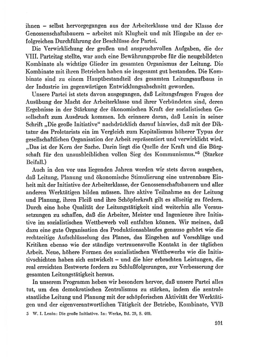 Protokoll der Verhandlungen des Ⅸ. Parteitages der Sozialistischen Einheitspartei Deutschlands (SED) [Deutsche Demokratische Republik (DDR)] 1976, Band 1, Seite 101 (Prot. Verh. Ⅸ. PT SED DDR 1976, Bd. 1, S. 101)