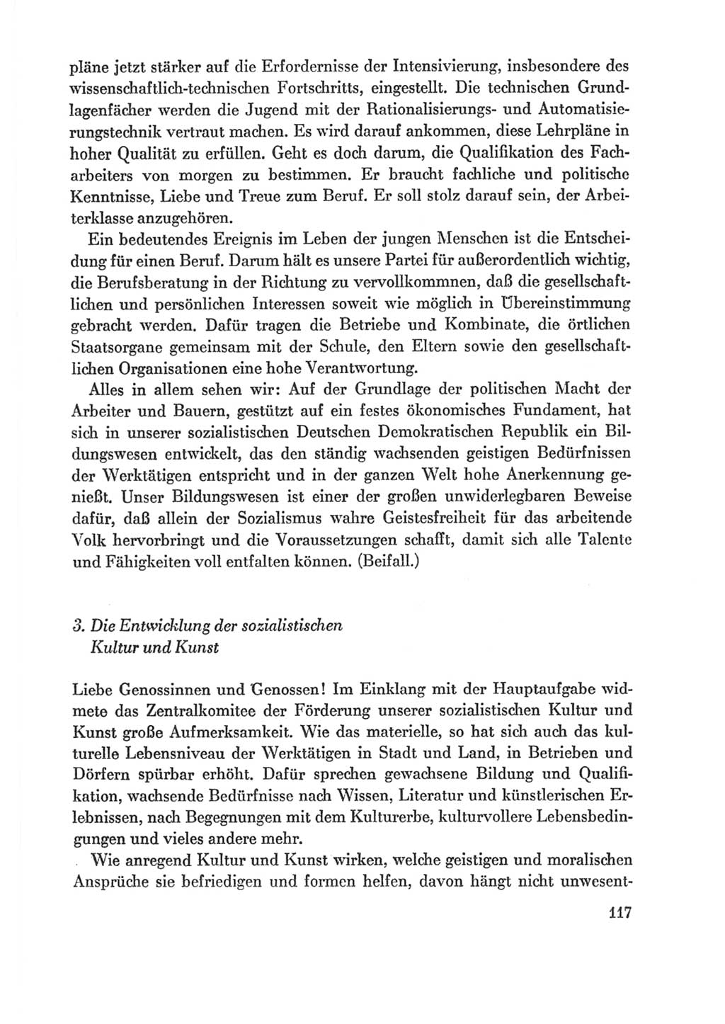 Protokoll der Verhandlungen des Ⅸ. Parteitages der Sozialistischen Einheitspartei Deutschlands (SED) [Deutsche Demokratische Republik (DDR)] 1976, Band 1, Seite 117 (Prot. Verh. Ⅸ. PT SED DDR 1976, Bd. 1, S. 117)