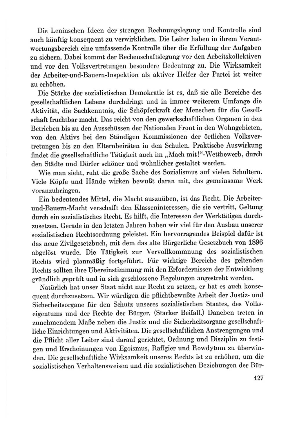 Protokoll der Verhandlungen des Ⅸ. Parteitages der Sozialistischen Einheitspartei Deutschlands (SED) [Deutsche Demokratische Republik (DDR)] 1976, Band 1, Seite 127 (Prot. Verh. Ⅸ. PT SED DDR 1976, Bd. 1, S. 127)