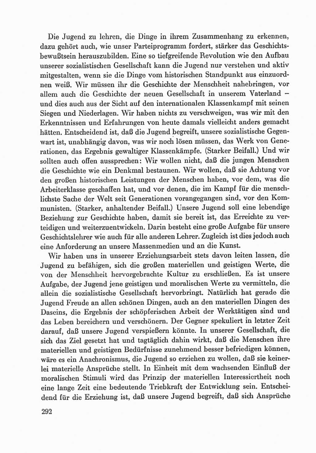 Protokoll der Verhandlungen des Ⅸ. Parteitages der Sozialistischen Einheitspartei Deutschlands (SED) [Deutsche Demokratische Republik (DDR)] 1976, Band 1, Seite 292 (Prot. Verh. Ⅸ. PT SED DDR 1976, Bd. 1, S. 292)