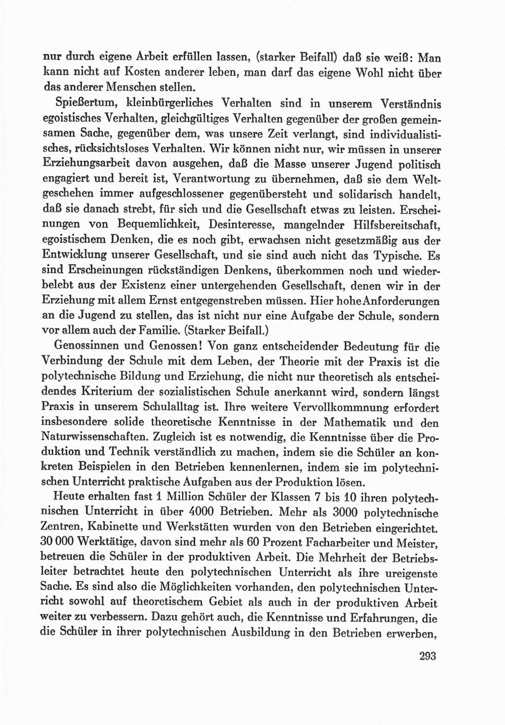Protokoll der Verhandlungen des Ⅸ. Parteitages der Sozialistischen Einheitspartei Deutschlands (SED) [Deutsche Demokratische Republik (DDR)] 1976, Band 1, Seite 293 (Prot. Verh. Ⅸ. PT SED DDR 1976, Bd. 1, S. 293)