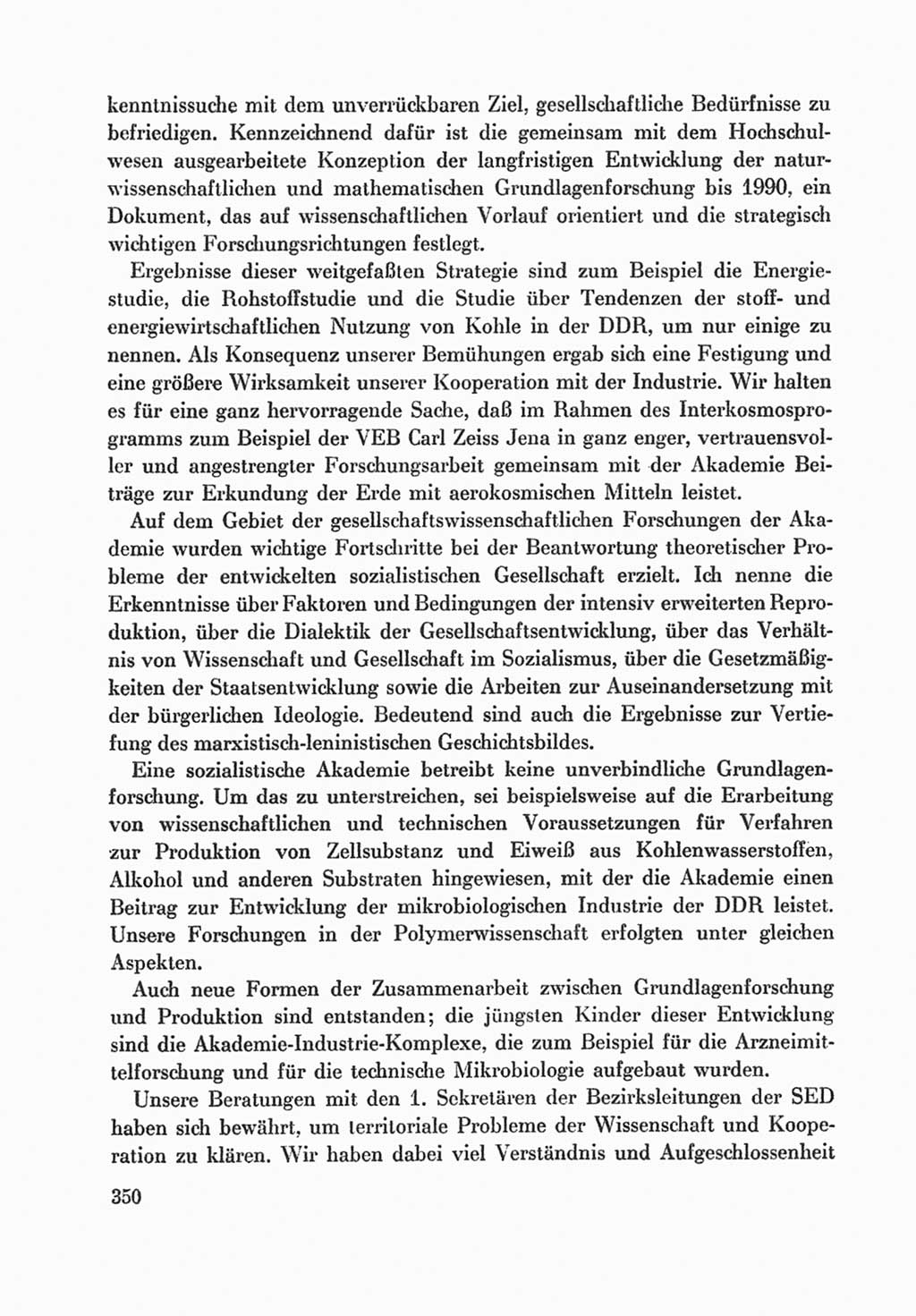 Protokoll der Verhandlungen des Ⅸ. Parteitages der Sozialistischen Einheitspartei Deutschlands (SED) [Deutsche Demokratische Republik (DDR)] 1976, Band 1, Seite 350 (Prot. Verh. Ⅸ. PT SED DDR 1976, Bd. 1, S. 350)