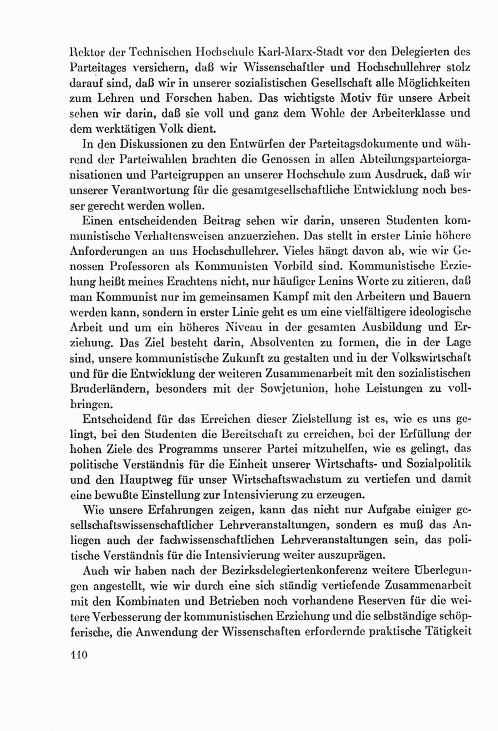 Protokoll der Verhandlungen des Ⅸ. Parteitages der Sozialistischen Einheitspartei Deutschlands (SED) [Deutsche Demokratische Republik (DDR)] 1976, Band 2, Seite 110 (Prot. Verh. Ⅸ. PT SED DDR 1976, Bd. 2, S. 110)