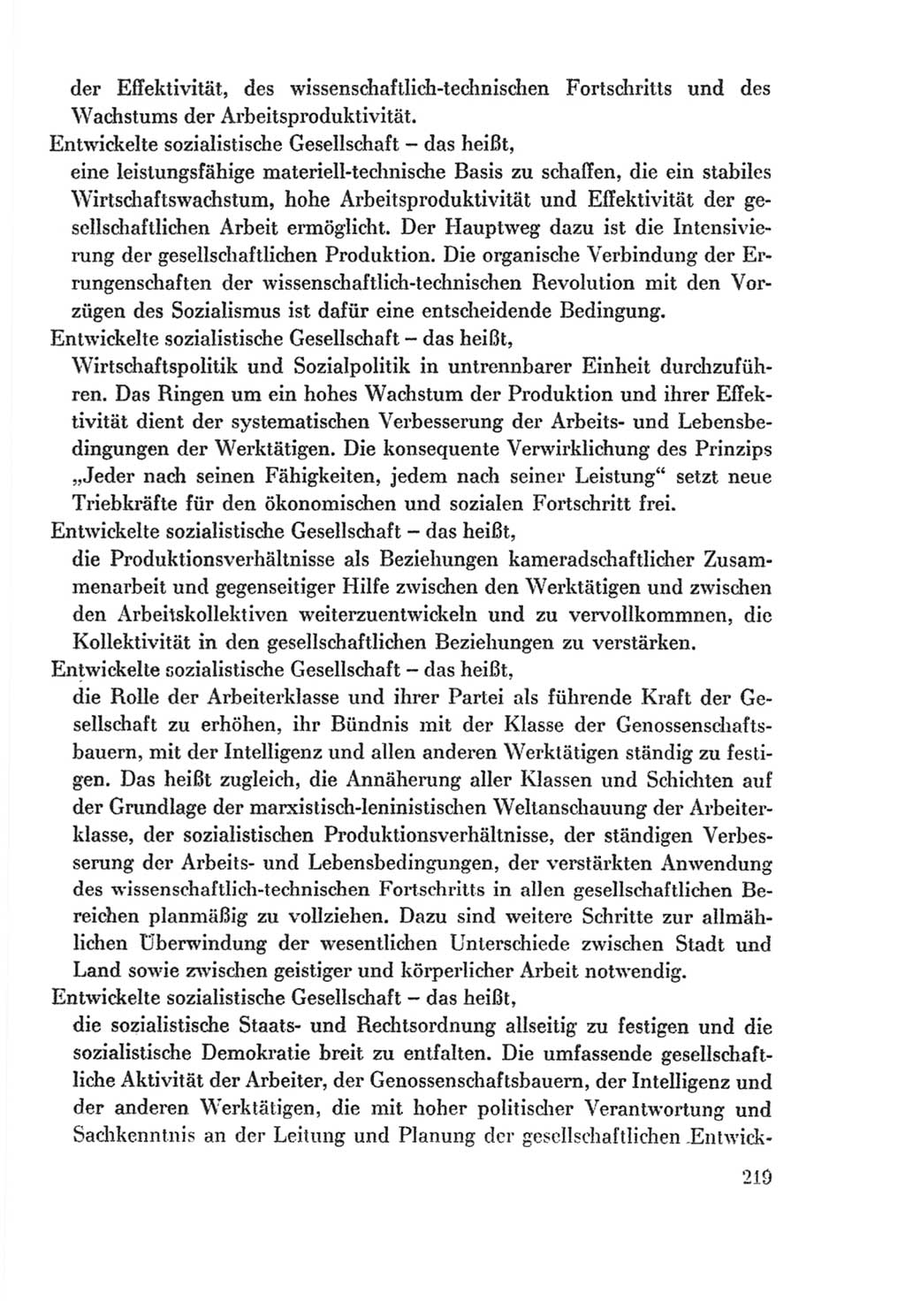 Protokoll der Verhandlungen des Ⅸ. Parteitages der Sozialistischen Einheitspartei Deutschlands (SED) [Deutsche Demokratische Republik (DDR)] 1976, Band 2, Seite 219 (Prot. Verh. Ⅸ. PT SED DDR 1976, Bd. 2, S. 219)