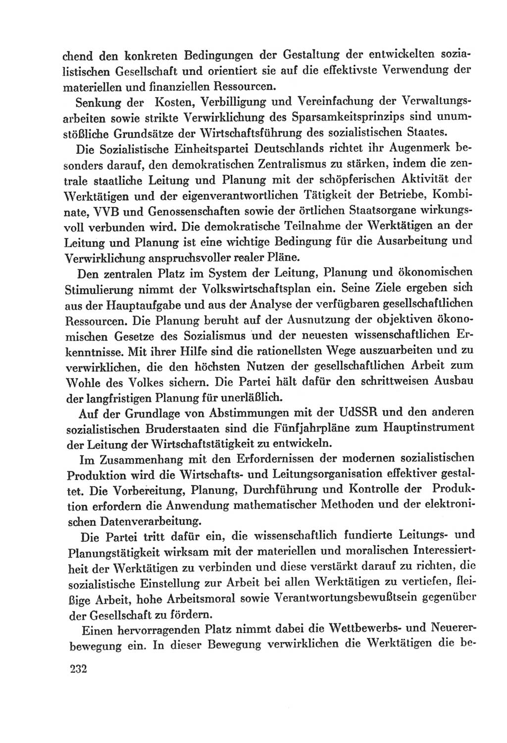 Protokoll der Verhandlungen des Ⅸ. Parteitages der Sozialistischen Einheitspartei Deutschlands (SED) [Deutsche Demokratische Republik (DDR)] 1976, Band 2, Seite 232 (Prot. Verh. Ⅸ. PT SED DDR 1976, Bd. 2, S. 232)