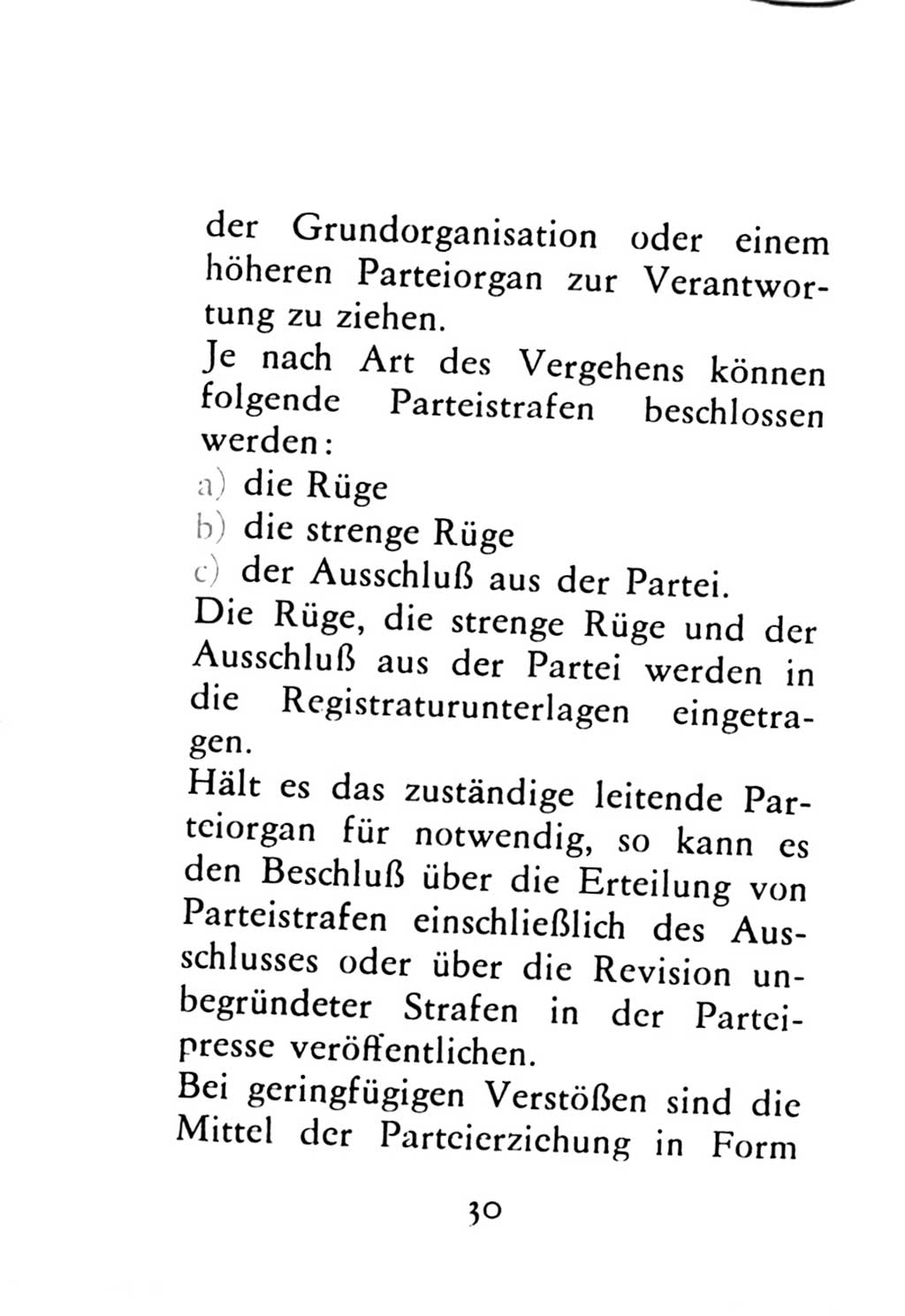 Statut der Sozialistischen Einheitspartei Deutschlands (SED) 1976, Seite 30 (St. SED DDR 1976, S. 30)