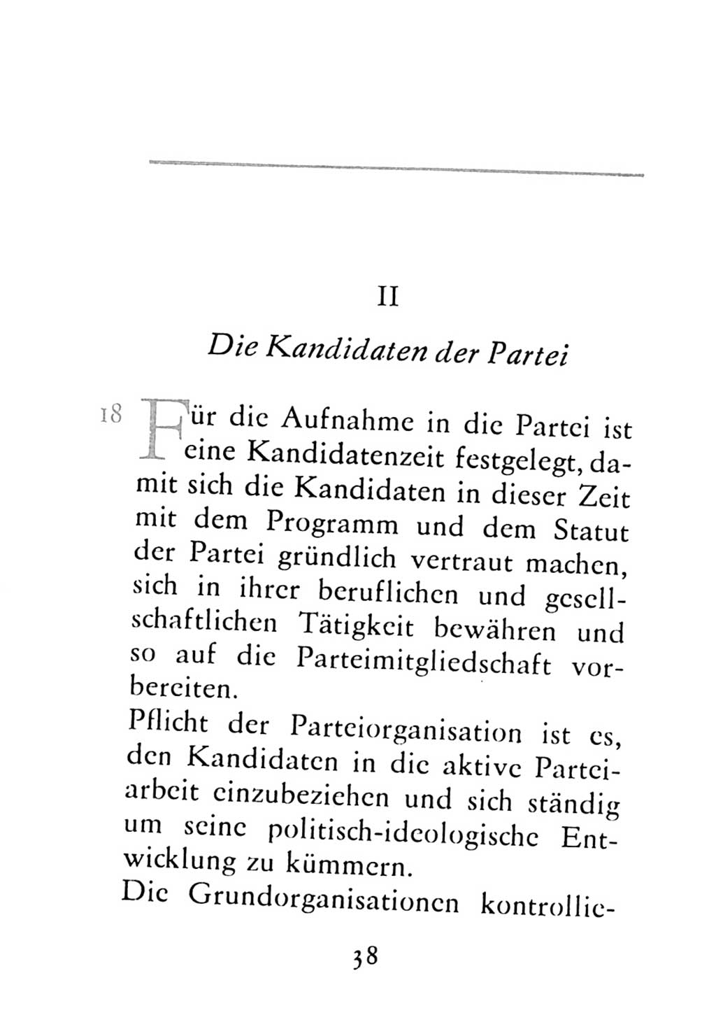 Statut der Sozialistischen Einheitspartei Deutschlands (SED) 1976, Seite 38 (St. SED DDR 1976, S. 38)