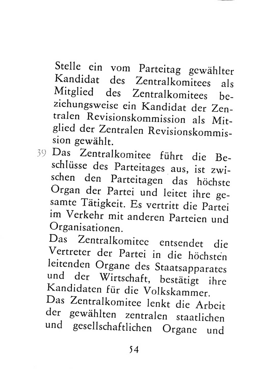 Statut der Sozialistischen Einheitspartei Deutschlands (SED) 1976, Seite 54 (St. SED DDR 1976, S. 54)