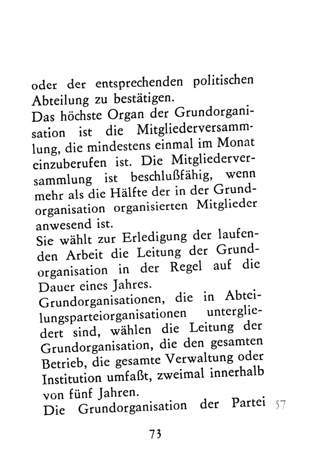 Statut der Sozialistischen Einheitspartei Deutschlands (SED) 1976, Seite 73 (St. SED DDR 1976, S. 73)