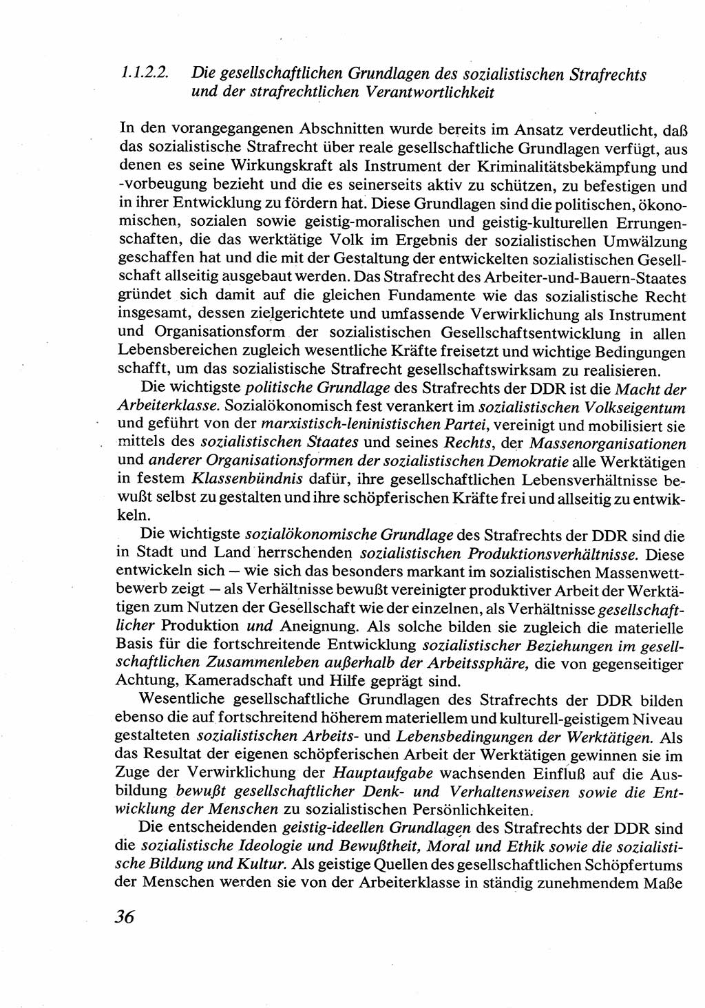 Strafrecht [Deutsche Demokratische Republik (DDR)], Allgemeiner Teil, Lehrbuch 1976, Seite 36 (Strafr. DDR AT Lb. 1976, S. 36)